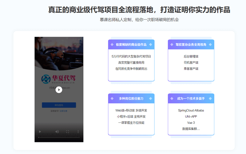 多端全栈项目实战，大型商业级代驾业务全流程落地|价值1299元|更新完结
