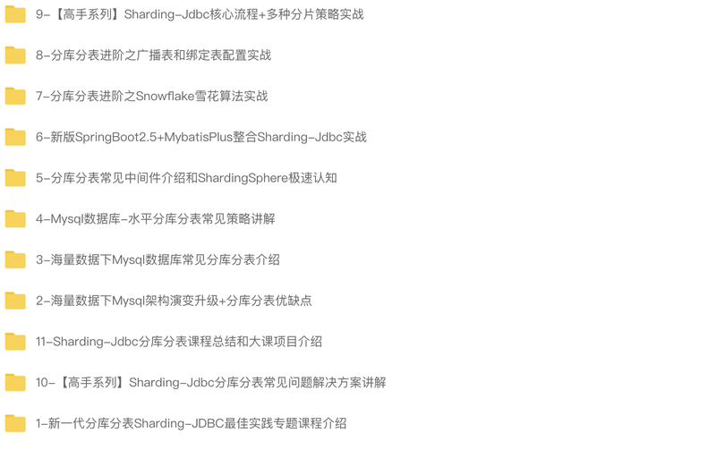 新版架构师系列-ShardingJDBC分库分表mysql数据库实战 | 完结