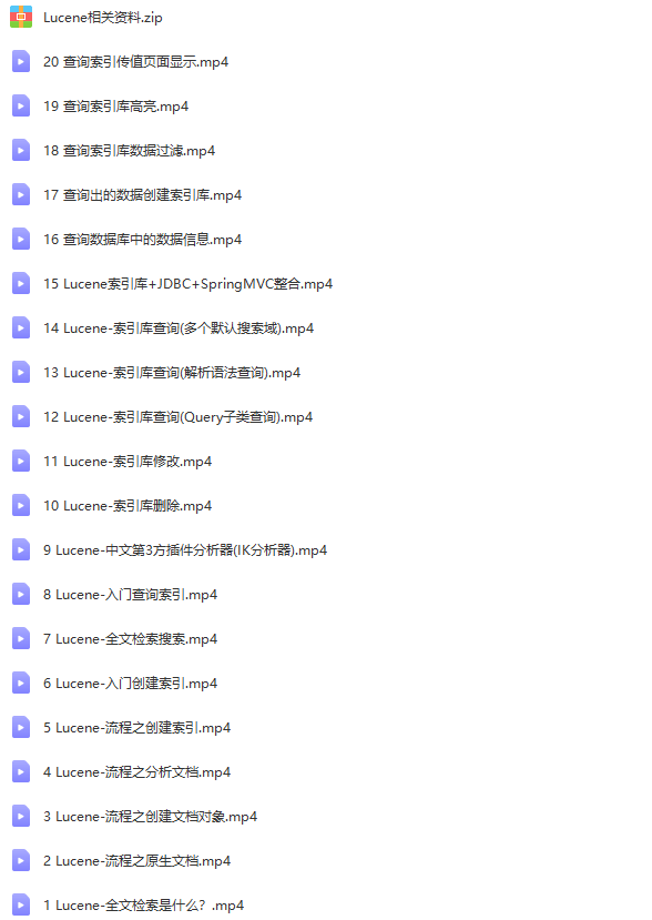 Lucene入门精讲视频教程 | 完结