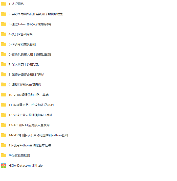 华为DATACOM 数通HCIA|2022年1月|完结