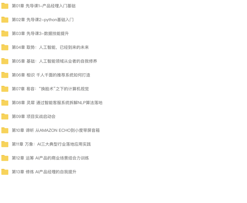 开课吧-AI产品经理赋能实战精英班202108期 | 完结