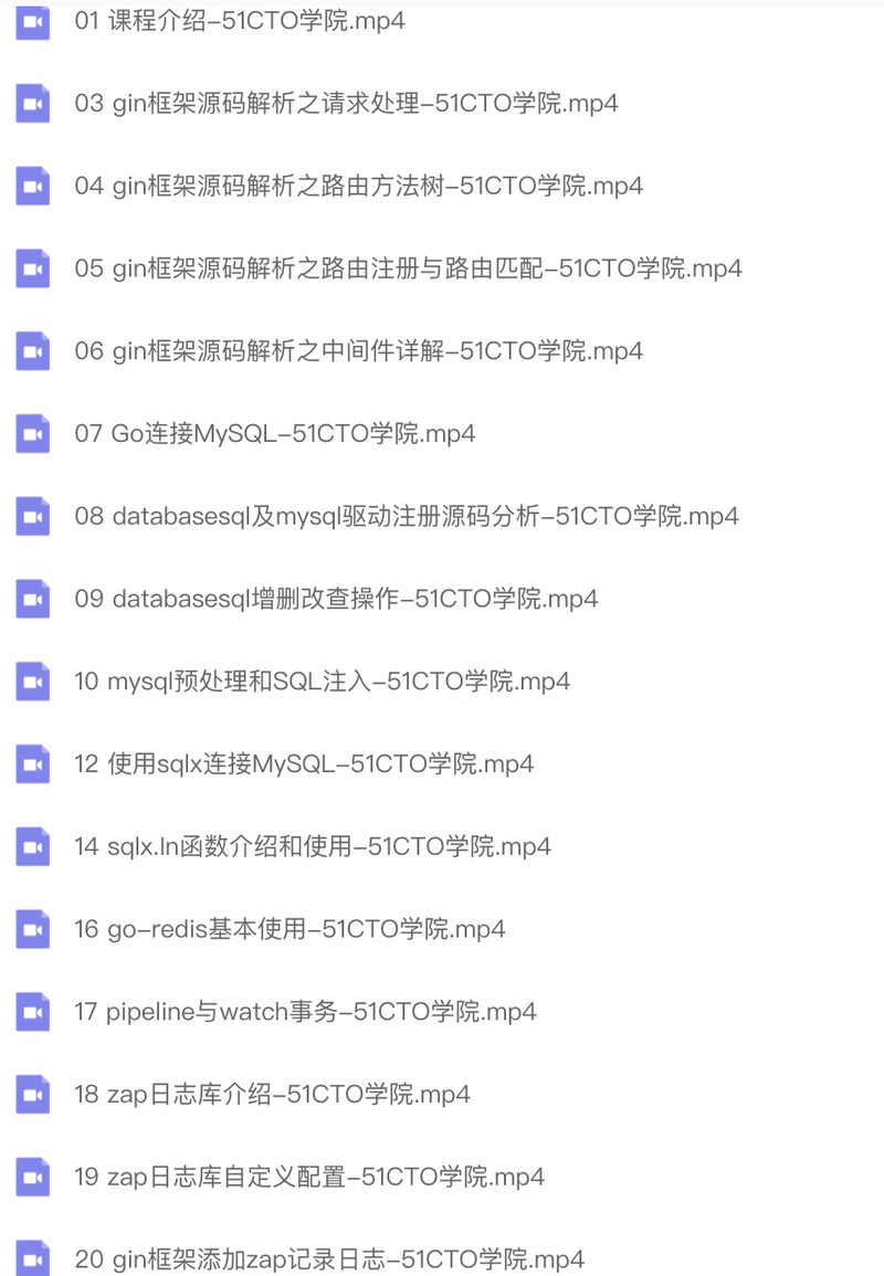cto – Go Web开发进阶项目实战（基于gin框架共81课时）| 完结