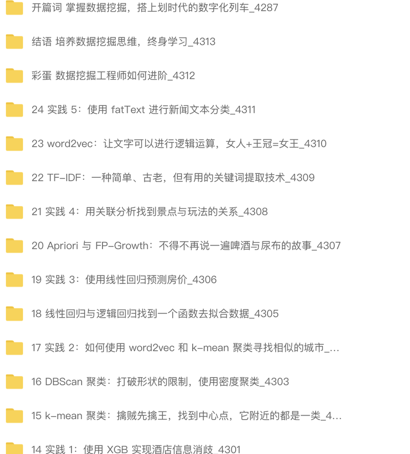 数据挖掘思维与实战 24 讲 | 完结