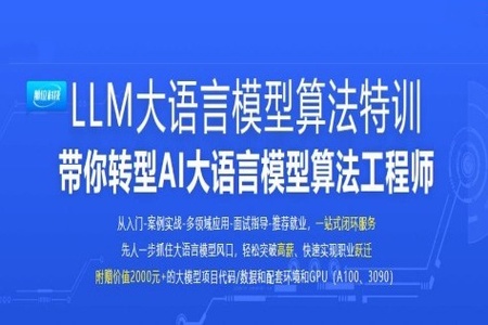 LLM大语言模型算法特训 带你转型AI大语言模型算法工程师