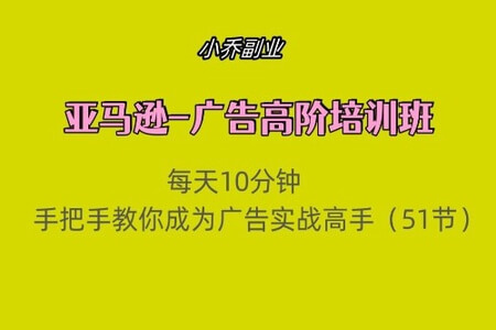 亚马逊-广告高阶培训班，每天10分钟，手把手教你成为广告实战高手（51节）