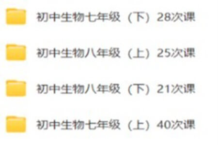 初中生物七上七下八上八下全套共114节