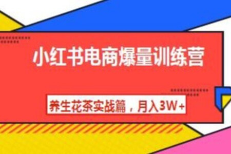 小红书电商爆量训练营，养生花茶实战篇，月入3W+