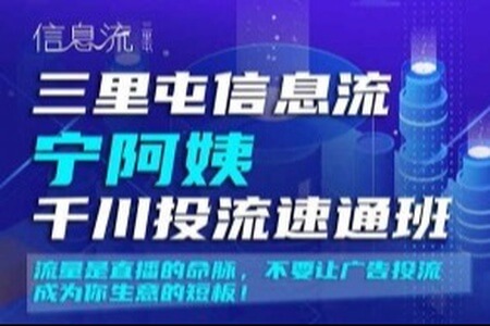 三里屯信息流宁阿姨千川投流速通班-抖音短视频培训价值1999元