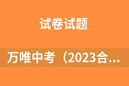 2023版《万唯中考 真题分类》化学