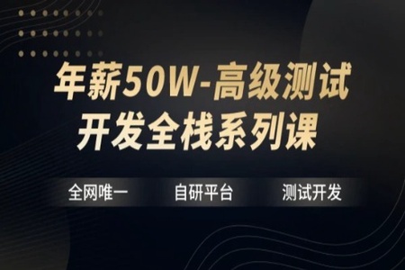 年薪50W-高级测试开发全栈系列课|价值11800元 | 完结